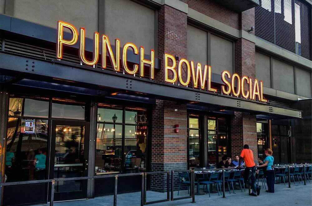 Punch Bowl Social a Restaurant Chain Startup Offers Arcade Games, Karaoke, Food, Craft Cocktails and Entertainment Concept